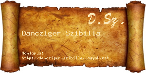 Dancziger Szibilla névjegykártya